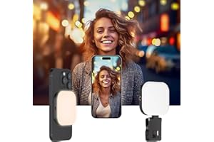 LUXSURE für Magsafe Handy Licht, Handylicht Magnetisch, Selfie Licht Handy mit Wiederaufladbarer Akku, Ringlicht Handy mit 3 Lichtmodi, Tragbares Selfie Licht für Reisefotografie, Detailaufnahmen