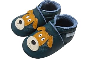 Basrakids Chaussons Bébé Fille Garcon Chaussures Bébé Chausson Cuir Souple Bebe-Antidérapants Chaussures Premiers pas Bébé Garçon