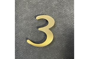 BWRMHME Letras inglesas de latón macizo de 2.6 pulgadas, adorno de letras del alfabeto de metal, letras y números autoadhesivos de pared, señalización de dirección de casa, números de puerta, accesorios de