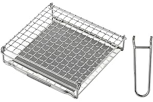CAMPING MOON Campingmoon - Tostadora de pan plegable para camping, tostadora de gas, parrilla de barbacoa portátil de acero inoxidable 304 con tenedor de malla antiquemaduras