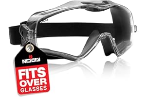 NoCry Gafas de seguridad híbridas con revestimiento antivaho y antiarañazos; lentes transparentes; brazos ajustables intercambiables y una banda elástica; certificado ANSI Z87.1