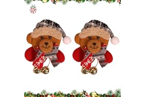 BNOYONERAS 2 Stück Weihnachten LED Brosche Weihnachten Führte Brosche mit LED-Licht und Glocke Weihnachtsschmuck Kinder Weihnachtsgeschenke Partyzubehör Gastgeschenke
