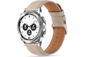 Tasikar 22mm Leather Straps Compatible with Samsung Galaxy Watch 47mm 7/6/5/4 Strap/ 6 Classic 43mm 47mm/ 5 Pro Bands, Genuine Leather Band for Galaxy 4 Classic/3