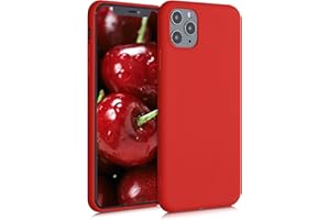 kwmobile Carcasa para Apple iPhone 11 Pro MAX Funda - Ultrafina de TPU y Silicona con Bordes elevados anticaídas - Rojo neón