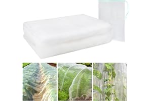 KISPATTI Garden Netting, Garden Fine Mesh Netting Bird Insect Netting Plant Vegetable Fruit Protection Netting 2.5x10m Garden Fine Mesh Netting with 45x30cm Garden Mesh Bag