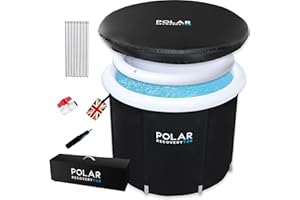 POLAR RECOVERY Polar Ice Bath Recovery Tub / 370L Portable Ice Bath for Cold Water Therapy Training/an Ice Bathtub for Athletes - Adult Spa for Ice Baths and Soaking - Outdoor Cold Plunge Tub (Black)