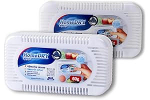 BESCH Pack de 2 Absorbe Olores Nevera 60g con Carbón Activo – Neutralizador Natural de Olores para Frigorífico, Mantiene Frescos los Alimentos