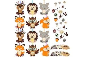HTTDSLF 12 Pezzi Kit Lavoretti Creativi Autunnali per Bambini, Kit Artigianato Autunnale per Bambini, Set Lavoretti Animali Con Ricci, Artigianato Creativo per Decorazioni, per Regalo Festivo