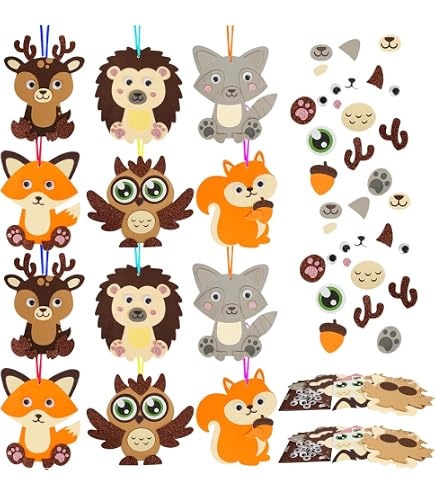 Ntwdby Kit Creativo Autunnale Riccio Per Bambini - 12 Pezzi Fai Da Te Con Foglie E Occhi - Decorazioni Fai Da Te Per Il Ringraziamento