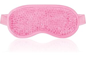 Clundoo Máscara de Gel para Ojos, Mascarilla Refrescante, Reutilizable Máscara para Dormir, Fría o Caliente, para Ojos Hinchados, Migrañas (B-Rosa)