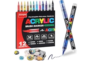 INQUIRLLY Pennarello per Tessuti, 12 Pennarelli Tessili Lavabili in Lavatrice, Pennarelli Permanenti per Tessuti, Lavabili in Lavatrice, Pennarelli Tessuti per Dipingere su Tessuto, per Vetro, Legno Ceramica