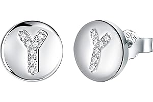 J.Endéar [Liquidación joyería mujer oferta flash, Pendientes para Mujer Niña Letra inicial Plata de Ley 925 Pequeño Regalo Hipoalergénico para Cumpleaños Adolescente Niño