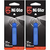 Gear Aid NI Glo 2 Pack 2" Luminous Keychain for Camping, Scuba and Night Fishing - Blue