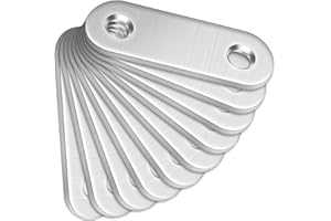 Bolatus - 10 staffe dritte (50 x 16 x 2 mm), piastre di giunzione piatte in acciaio inox, con fori, piastre di giunzione in metallo per legno