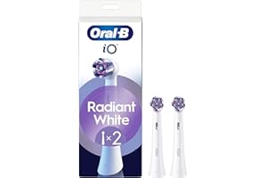 Oral-B iO Series Radiant White, Original Replacement Round Brush Heads, Angled Bristles for Deeper Plaque Removal, Polishing Petals for Teeth Whitening, for Oral-B iO Electric Toothbrushes, 2