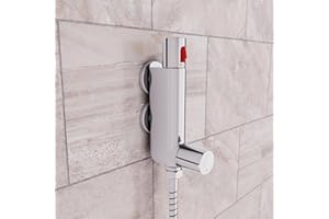 Nes Home Modern Chrome Mini Thermostatic Bar Mixer Shower Valve 1/2" Top Outlet Static Caravan with 45mm Centres
