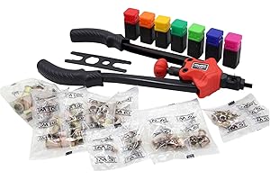 WilTec Pince Rivets de Traction Pince pour Rivets aveugles Écrous à sertir Set 7 Mandrins interchangeables