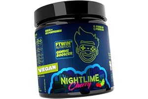 ‎EURHOVITAL FTWIN® Nutrition Gaming Booster | Reflex, Focus, Energy, Endurance | 40 Servings | Vegan | Für Gamer und E-Sportler | Perfekt für lange und intensive Gaming-Sessions (320 g, Nightlime Cherry)