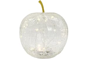 G. WURM Knüllermarkt 33975 I LED Deko Glas Apfel klar Obst Dekoration Schrank Fensterbank Tisch batteriebetrieben Balkon Terrasse Wintergarten Wohnzimmer