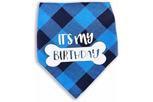 Monkimau Hundehalstuch für große Hunde - Halstuch Hund Geburtstag (blau)