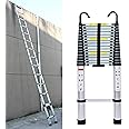 Ikodm Scala Telescopica In Alluminio, 4,4 M, Con Gancio Rimovibile