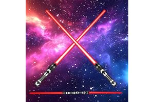 GxDxmBd 2 PCS Sabre Laser,Sabre Laser pour Enfants,Télescopiques Duel Sabre Laser,2 en 1 Sabre Laser Lumineux,Sabre Laser Star Wars,pour Cadeaux de Fête Cadeau, Jouet de Cosplay (Rouge)