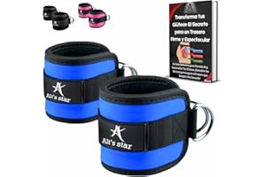 ALT'S STAR ALT’S STAR Pack 2 – Tobilleras Poleas Gym – Agarres Poleas Gym – Tobilleras Polea Mujer y Hombre – Tobillera Polea Acolchada – Accesorios Gimnasio – Fitness – Uso Para Glúteo, Hombro, Tríceps