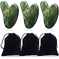 FAURAPMNG 3 Pcs Gua Sha Facial Tools, Jade Stone Guasha Board for Face & Body SPA, Gua Sha Scraping Massage Tool, Daily Face Massager for Traditional Acupuncture Therapy
