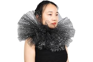 BLESSUME Viktorianische Rüsche Kragen Renaissance Mesh Clown Kragen Geschichtet Halskrause für Halloween, Karneval