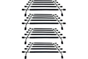 4All Kitchen Trivet Stand Heat Resistant Anti Slip Worktop Protector Stainless Steel Stand For Hot Pans (Black, Pack of 4)