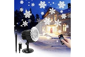 GRCFBQ Christmas LED Projector Lights, 2025 Upgrated Snowflake Projector with Remote Control, Waterproof Christmas Lights Outdoor Indoor, Home Decorations for Christmas Xmas Party Wedding New Year