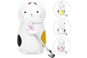 Disoza Kat Mok Met Deksel Cat Mok 3d Koffie Mok 400 Ml Kat Decoratie Geschenk Keramische Theekop Met Lepel Thee Koffie Kerstmok Verjaardagscadeau Voor Vrouwen Vriendin Mannen Vriendje Vriendje