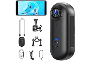 Tebetu Telecamera Sportiva HD 1080P WiFi, Mini Fotocamera Subacquea Impermeabile 30m, Action Camera Portatile con Grandangolo 120°per Moto/Ciclismo/Sci/Subacquea, Autonomia 2.5 Ore (Kit Incluso)