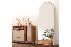 NEUWEABY Full Length Mirror 162x53cm Arch Floor Mirror with Stand Arched Full Body Gold Standing Hanging or Leaning Against Wall for Bedroom Entry, Living Room