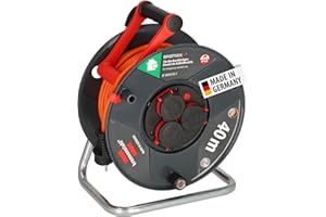 Brennenstuhl Garant V2 bęben kablowy IP44, 40 m, do użytku na zewnątrz (Made in Germany, kabel w kolorze pomarańczowym, krótkotrwałe zastosowanie na zewnątrz)