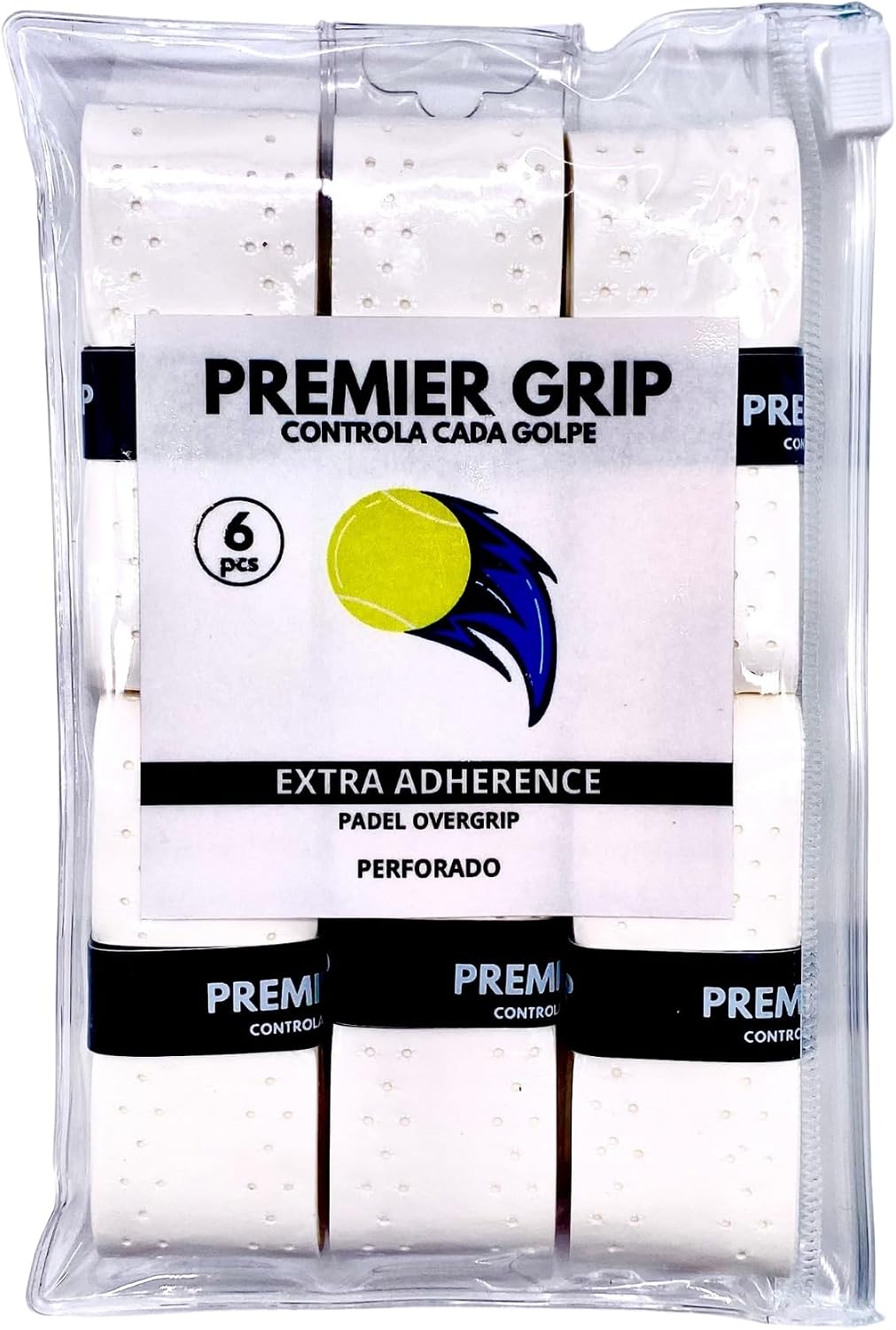 Premier Grip® | Grip Padel Perforado | Overgrip Perforado |Paquetes 6/12/60 Unidades | Grip Raqueta | Máxima Absorción del Sudor | Grip Antideslizante | Accesorios Padel