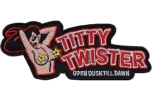 EXPRESS-STICKEREI Toppa da cucire/ferro da stiro "Titty Twister" | Patch per motociclisti da annodare/ferro da stiro | Sticker per motociclisti | Applique regalo per motociclisti | Accessorio per moto | 100x40mm