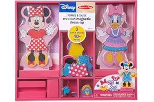 Melissa & Doug Disney Minnie Mouse and Daisy Duck Magnetic Dress-Up Wooden Doll Pretend Play Set (40+ pcs)
