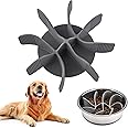 PETTOM Slow Feeder Insert for Dog Bowls - Silicone Cuttable Suitable for Small and Large Dog Bowls to Slow Down Eating - Anti-Slip Strong Suction