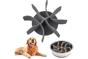 PETTOM Anti Schling Einsatz für Napf, Anti Schling Napf Hund Silikon, Slow Feeder Hundenapf Einfügung, Antischlingnapf Hunde Langsam Fressnapf mit Saugnäpfe rutschfest