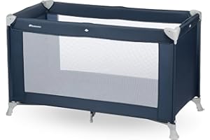 Bebeconfort Soft Dreams, Cuna de Viaje, 0-3 Años (0-15 kg), Cuna de Viaje Ligera, Colchón Espuma y Fibra de Madera (60x120 cm), Bolsa de Transporte, Plegado Compacto Tipo Paraguas, Navy Blue