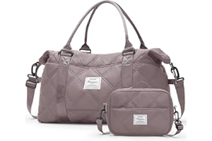 SEAFEW Borsone da Viaggio,Sportiva Tote Gym,Borsa da Viaggio Grande Donna,Borsa Sportiva a Tracolla per Palestra con Tasca Bagnata,Bagaglio a Mano 55x40x20 per Ryanair,E14-Viola rosa