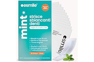 ESMILE Strisce Sbiancanti Denti, Trattamento Professionale a Casa, Sbiancante Denti Rapido e Sicuro, 14 Strisce Ideali per la tua Igiene Orale