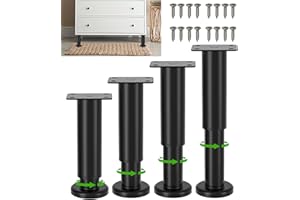 DRASOHUIJA 4 nóżki meblowe, regulowane, metalowe nogi meblowe, nóżki do stołu z regulacją wysokości, nogi meblowe do szafy, szafki telewizyjnej, łóżka, sofy, stóp, stolika nocnego, krzesła do gabinetu, szafki