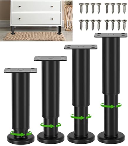 Lot De 6 Pieds De Meuble Réglables - Pieds De Table En Métal