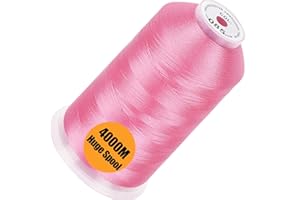 New brothread - Single Huge Spool 4000M/Each Polyester Machine Embroidery Thread 40WT for Commercial and Domestic Machines - Pink