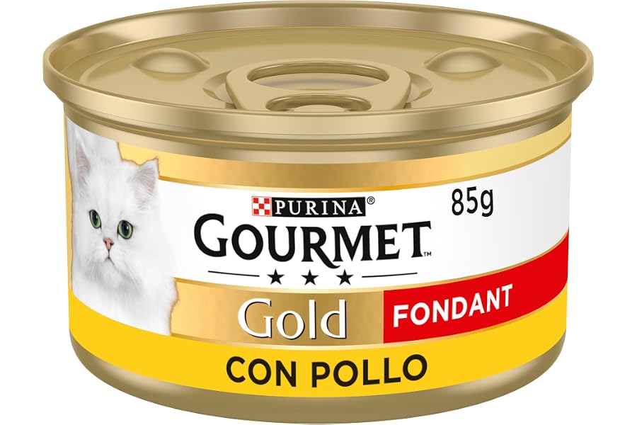 GOURMET Gold Fondant, Comida Húmeda para Gato Adulto, Mousse de Pollo con Salsa, Pack de 24 Latas de 85 g