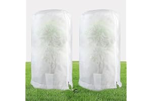 Vusddy Lot de 2 housses de protection hivernale pour plantes en pot, protection contre le gel, protection hivernale, housse de protection hivernale avec fermeture éclair, respirantes et indéchirables