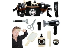 ABNAOK Hairdresser Role Play Set,Role Play Toys for 3 4 5 Year, Pretend Play Hair Salon Set, Kids Hairdressing Set Boys, Haircut Barber Set Toy, Educational Toys Age 3 4 5