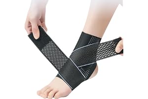 LOMSUXA Bandage för fotled, ultratunnt ankelbandage med dubbelt kardborreband för sport och vardag för hälsenan, plantar fasc